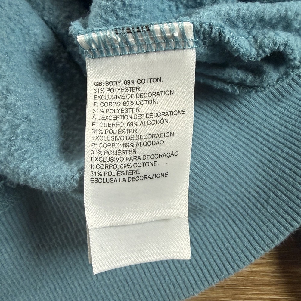 The North Face Hoodie Men's S Blue Pullover Sweatshirt Logo Graphic Cotton Blend - Picture 4 of 14